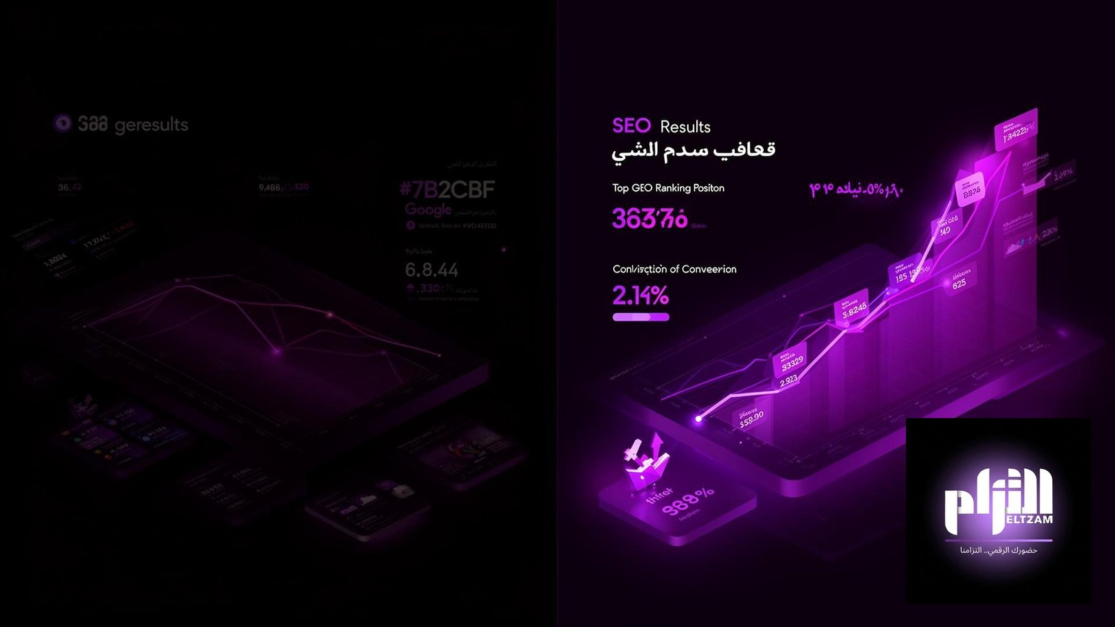 نتائج تحسين السيو لمتجر إلكتروني قبل وبعد – التزام